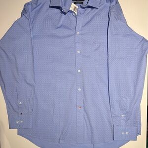 Tommy Hilfiger Sky Blue Patterned Dress Shirt